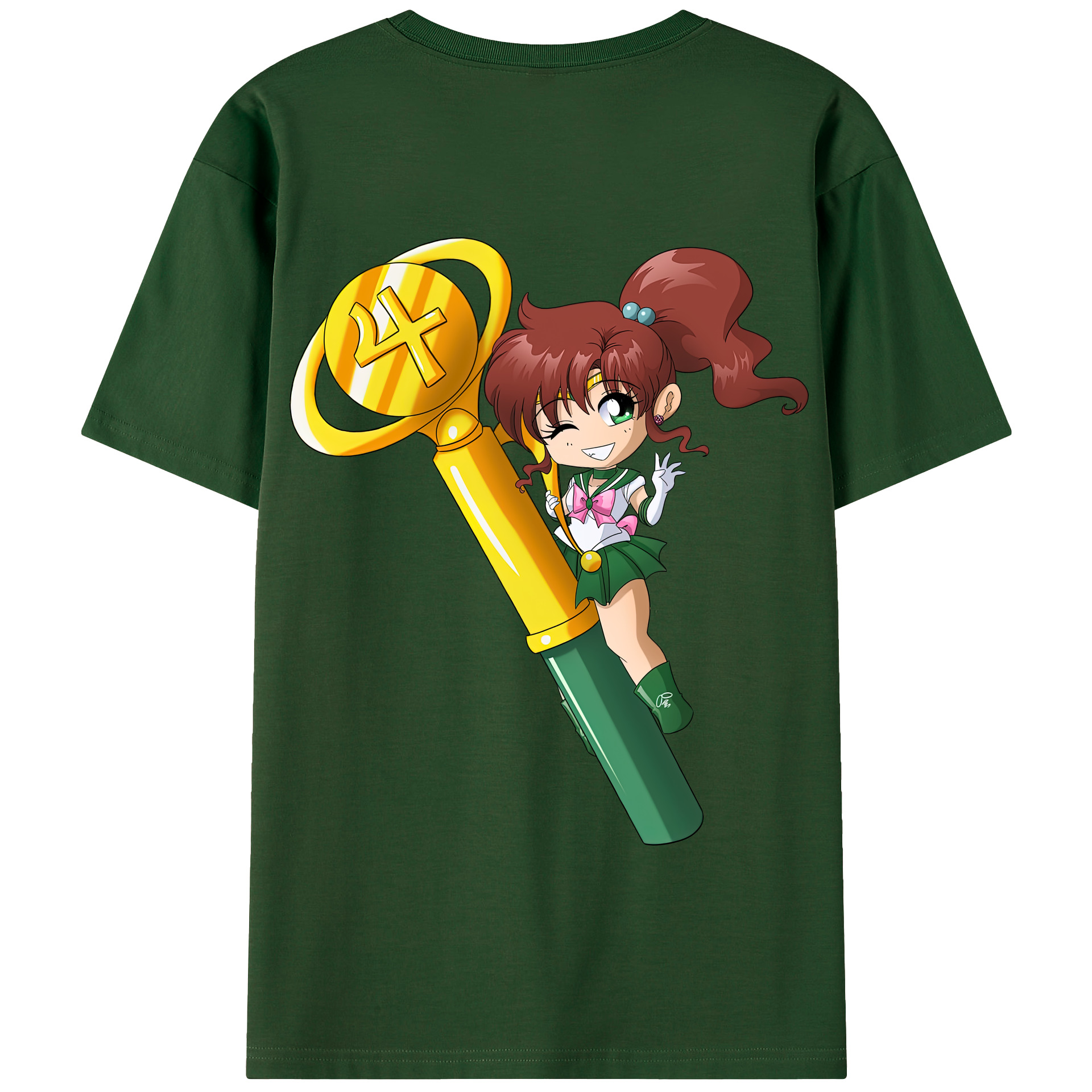 （画像用） 美少女戦士セーラームーン 木野 まこと きの まこと Sailor Moon Kino Makoto （セーラージュピター；Sailor Jupiter） 綿100％半袖Tシャツ（背面プリント）